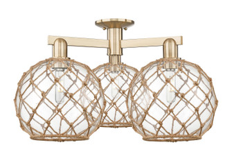 Arcadia Three Light Semi-Flush Mount in Champagne Bronze (405|716-3F-CB-G122-10RB)