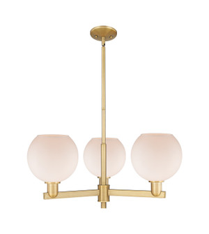 Arcadia Three Light Pendant in Brushed Brass (405|716-3CR-BB-G121-8)