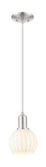 Arcadia One Light Mini Pendant in Brushed Satin Nickel (405|716-1P-SN-G1217-6WV)