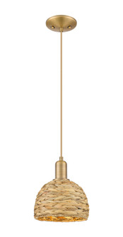 Arcadia One Light Mini Pendant in Brushed Brass (405|716-1P-BB-RBD-8-NAT)