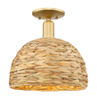 Arcadia One Light Semi-Flush Mount in Satin Gold (405|716-1C-SG-RBD-12-NAT)
