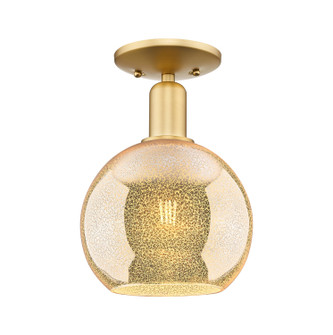 Arcadia One Light Semi-Flush Mount in Satin Gold (405|716-1C-SG-G128-8)