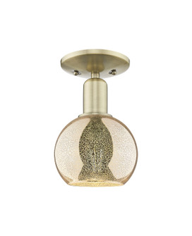 Arcadia One Light Semi-Flush Mount in Antique Brass (405|716-1C-AB-G128-6)