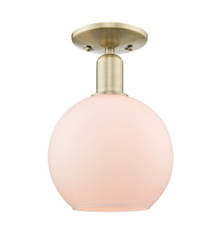 Arcadia One Light Semi-Flush Mount in Antique Brass (405|716-1C-AB-G121-8)