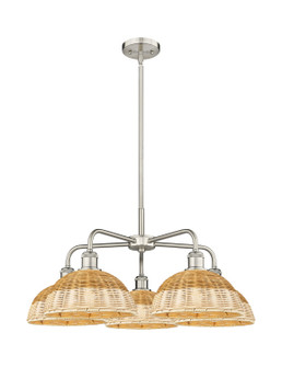Ballston Five Light Chandelier in Satin Nickel (405|516-5CR-SN-NBD2-9-NAT)