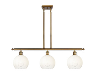 Ballston Three Light Island Pendant in Brushed Brass (405|516-3I-BB-G483-8OP)