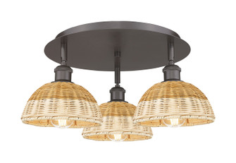 Ballston Three Light Semi-Flush Mount in Oil Rubbed Bronze (405|516-3C-OB-NBD2-75-NAT)
