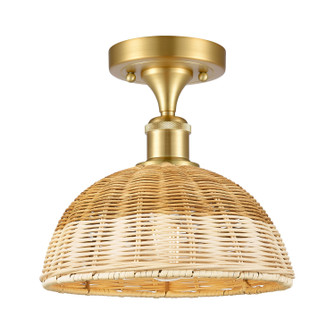 Ballston One Light Semi-Flush Mount in Satin Gold (405|516-1C-SG-NBD2-9-NAT)