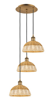 Ballston Three Light Pendant in Brushed Brass (405|113B-3P-BB-NBD2-9-NAT)