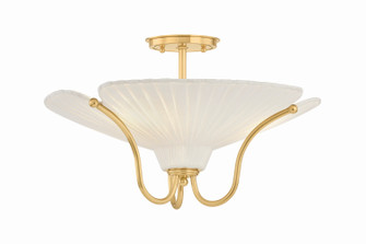 Gerhard Three Light Semi Flush Mount in Aged Brass (70|AH4619-AGB)