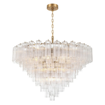Addis 28 Light Chandelier in Aged Brass (60|ADD-327-AG-CL)