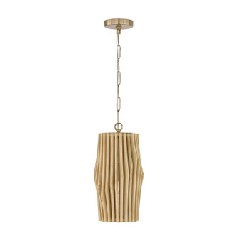 Archer One Light Pendant in Blonde Wood and Matte Brass (65|344613BWB)