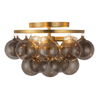 Faye Three Light Semi-Flush Mount in Brushed Gold/Smoked Glass (452|SF654318BGSM)