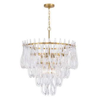 Glassara Ten Light Pendant in Legacy Brass (29|N3128-732)