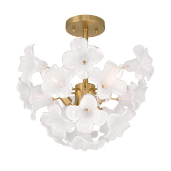 Bloome Three Light Semi-Flush Mount in Legacy Brass (29|N2224-732)