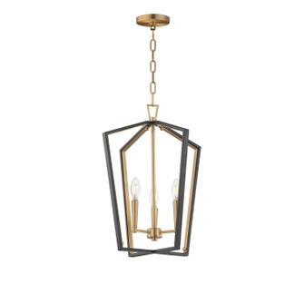 Melrose Three Light Pendant in Black / Natural Aged Brass (16|28613BKNAB)