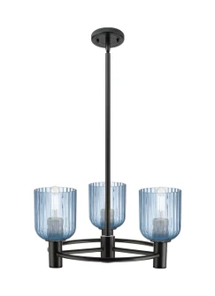 Downtown Urban Three Light Pendant in Matte Black (405|434-3CR-BK-G559-5BL)