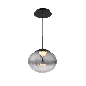 Swazey LED Pendant in Black/Smoke Glass (34|PD407609-BKSM)