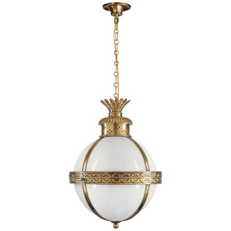 Crown Top Globe Three Light Lantern in Antique-Burnished Brass (268|CHC 2111AB-WG)