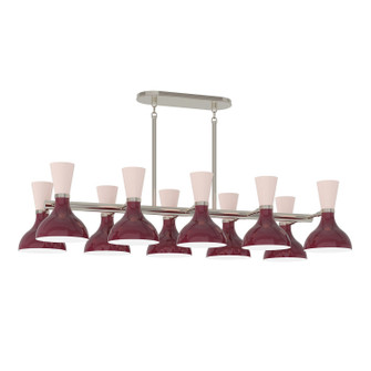 Clare Ten Light Chandelier in Polished Nickel w/Sugar Plum, Rose Water Painted (165|SM21RW)