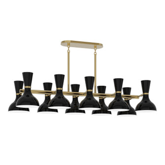 Clare Ten Light Chandelier in Modern Brass w/Obsidian Painted (165|OS20OS)
