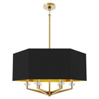 Jacqueline Six Light Pendant in Modern Brass w/Clear Crystal (165|1199B)