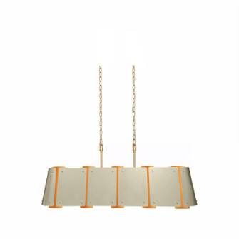 Peep Show Six Light Pendant in Sunwashed Silver/Brushed Sienna (137|518N06SSBS)