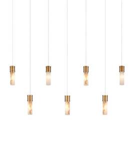Cannula Seven Light Pendant in Vintage Brass/White/Silver (142|9000-1386)