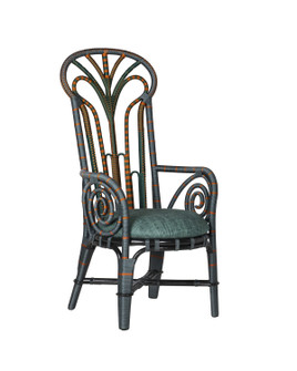 Benin Throne Armchair in Green/Orange (142|7000-1052)