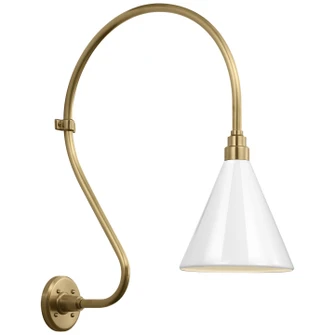 Academy Barn Light LED Barn Light in Hand-Rubbed Antique Brass (268|TOB 2805HAB/S10-WHT)
