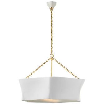 Ayers LED Chandelier in Hand-Rubbed Antique Brass and Plaster White (268|ARN 5040HAB/PW)