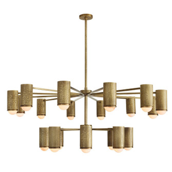 Loryn 20 Light Chandelier in Antique Brass/White (314|DLC55)
