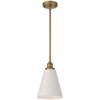 Dahlia One Light Pendant in Antique Brushed Brass (18|63098-ABB/WHT)