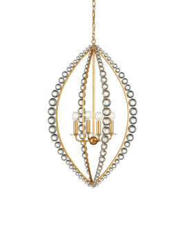 Amadora Four Light Chandelier in Clear / Antique Gold Leaf (142|9000-1466)