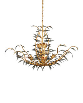 Odile Eight Light Chandelier in Black / Contemporary Gold Leaf / Contemporary Gold (142|9000-1437)