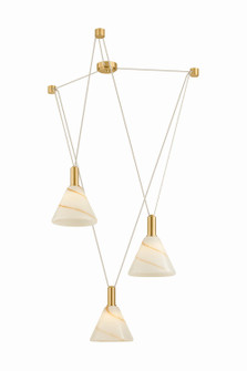 Eileen Three Light Chandelier in Aged Brass (428|H1178803-AGB)