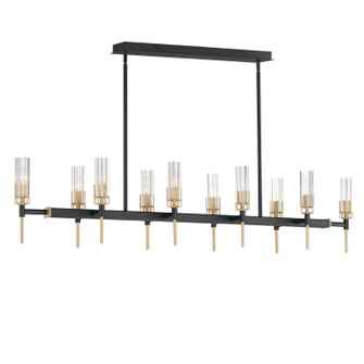 Flambeau Ten Light Linear Pendant in Black / Antique Brass (16|16119CLBKAB)