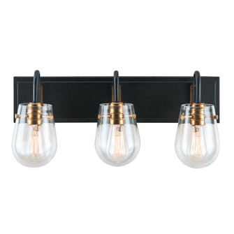 Bromyard Three Light Bath Vanity in Matte Black / Aged Brass (137|V68041BKAGB)