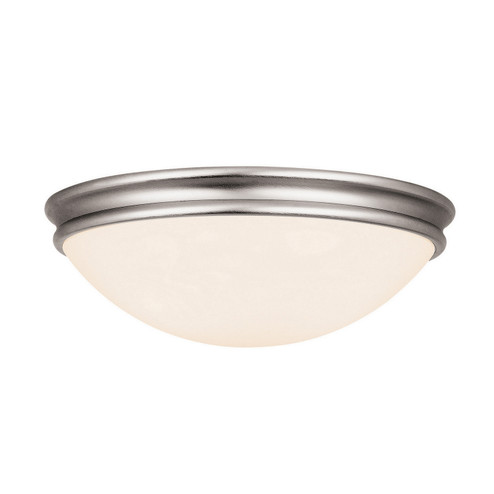 Atom Two Light Flush Mount in Brushed Steel (18|20725-BS/OPL)