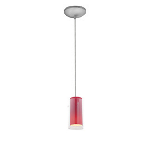 Glass'n Glass Cylinder One Light Pendant in Brushed Steel (18|28033-1C-BS/CLRD)