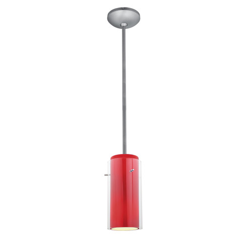 Glass'n Glass Cylinder LED Pendant in Brushed Steel (18|28033-3R-BS/CLRD)