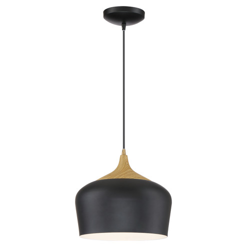 Blend LED Pendant in Black w/Wood Grain (18|52057LEDDLP-BL/WGN)