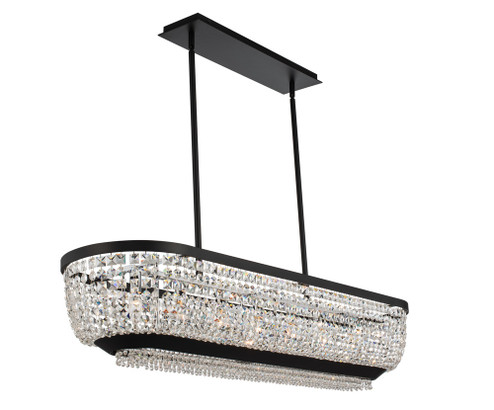 Terzo Seven Light Island Pendant in Matte Black w Polished Chrome (238|037361-052-FR001)