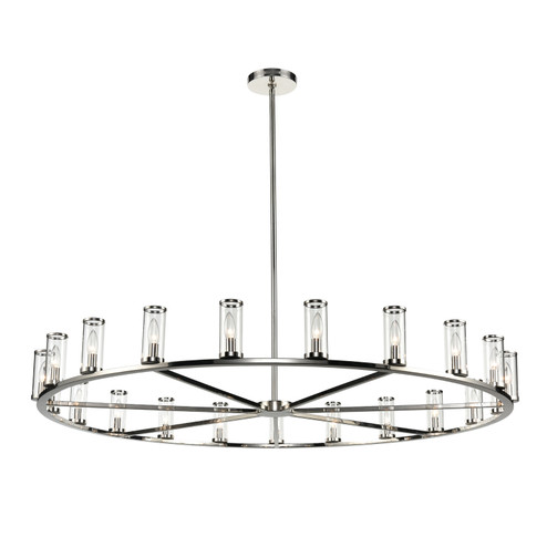 Revolve 21 Light Chandelier in Clear Glass/Polished Nickel (452|CH309021PNCG)