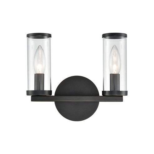 Revolve Two Light Bathroom Fixture in Clear Glass/Urban Bronze (452|WV309022UBCG)