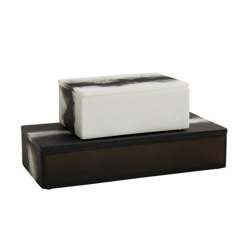Holliees Boxes, Set of 2 in Black & White (314|5623)