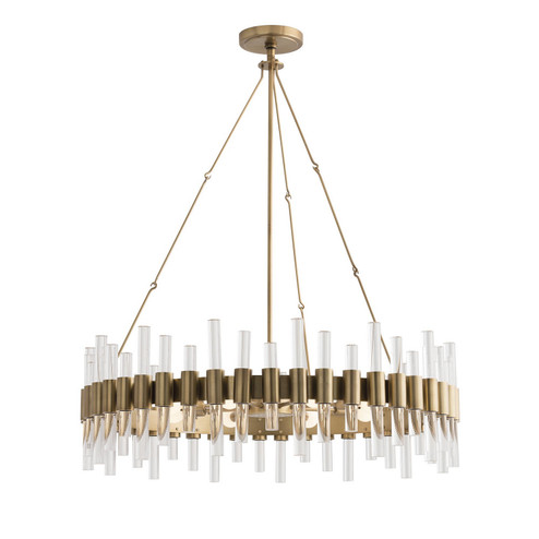 Haskell Eight Light Chandelier in Antique Brass (314|89055)