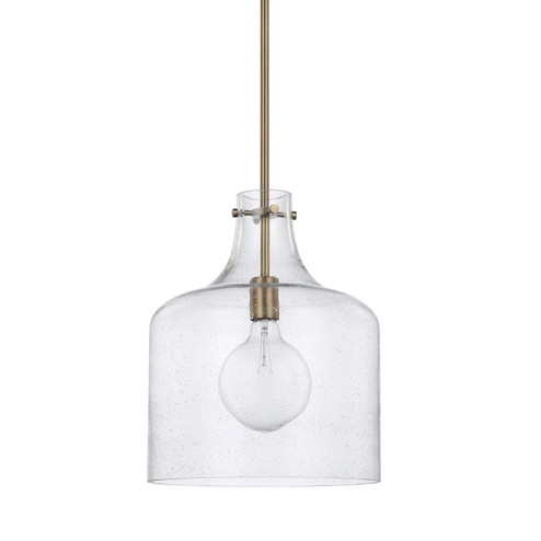 Crawford One Light Pendant in Aged Brass (65|325712AD)
