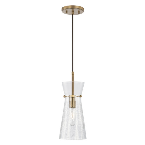 Mila One Light Pendant in Aged Brass (65|342411AD)