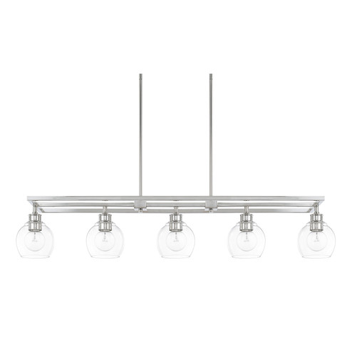 Mid Century Five Light Island Pendant in Polished Nickel (65|821151PN-426)